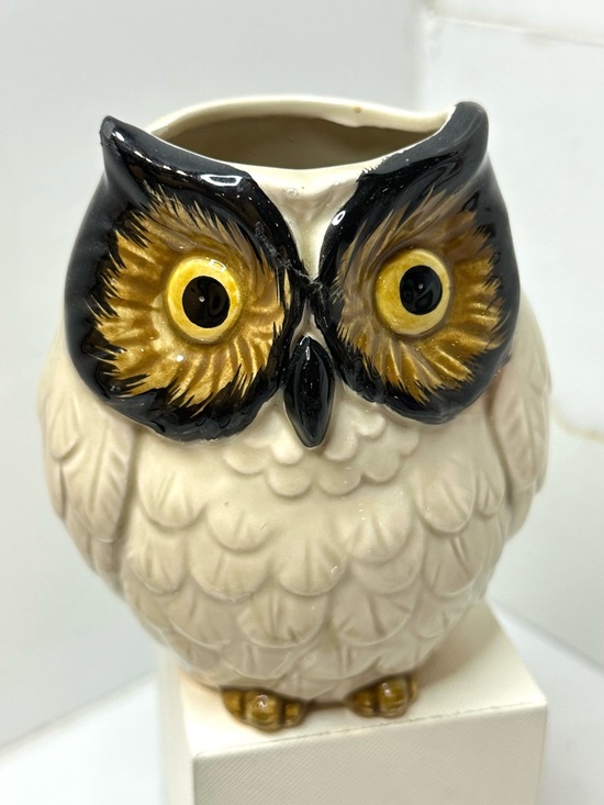Japan Other - VINTAGE Japanese CERAMIC OWL MINI CANISTER VASE